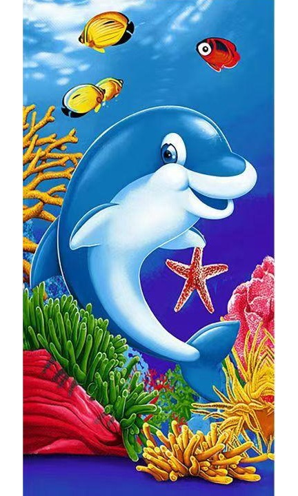 Prosop de plaja Alex, 140X70 cm, Delfin