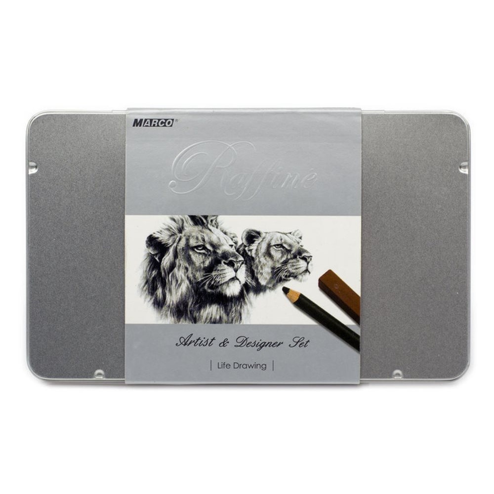 Set Premium Grafica Black Box Pastel, Caseta Metalica Marco Raffine