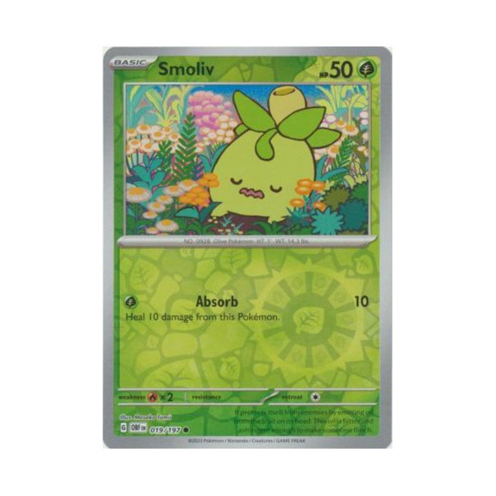 Pokémon könyv, 019/197 Smoliv fordított holografikus kép