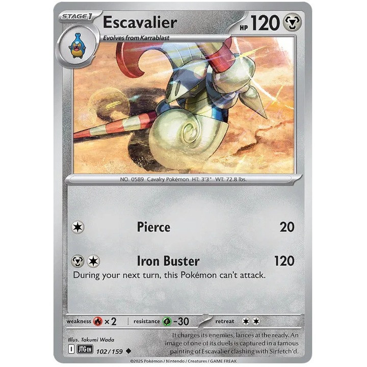 Carte de joc Escavalier, Pokémon, Calatoriți împreună, Normal, NM