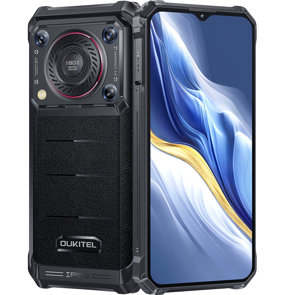 Telefon mobil Oukitel WP36 Pro, Dual SIM, 4G, Octa-Core Mediatek, IPS 6.52-inch HD+, 24GB RAM (6GB + 18GB ext), 256GB, 8D Sound 3.5W 128dB, 10600mAh, NFC, IP68, Android 14