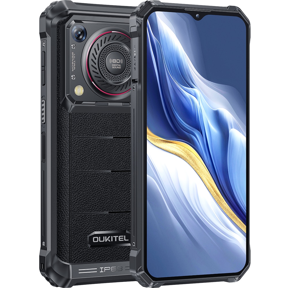 Telefon mobil Oukitel WP36 Pro, Dual SIM, 4G, Octa-Core Mediatek, IPS 6.52-inch HD+, 24GB RAM (6GB + 18GB ext), 256GB, 8D Sound 3.5W 128dB, 10600mAh, NFC, IP68, Android 14