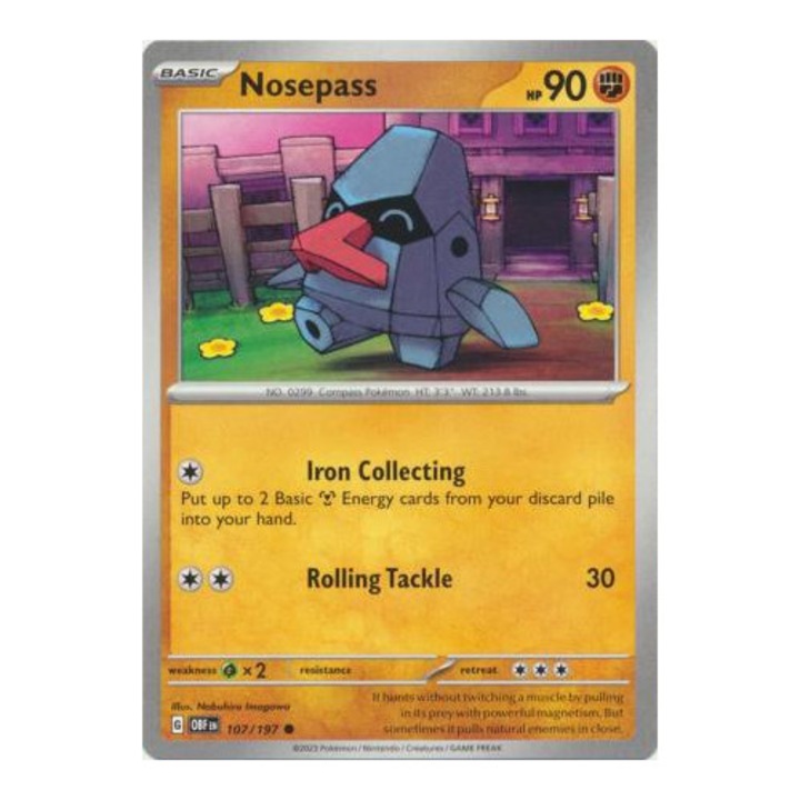Joc de societate Carte Pokemon Obsidian Flames 107/197 Nosepass, Comun