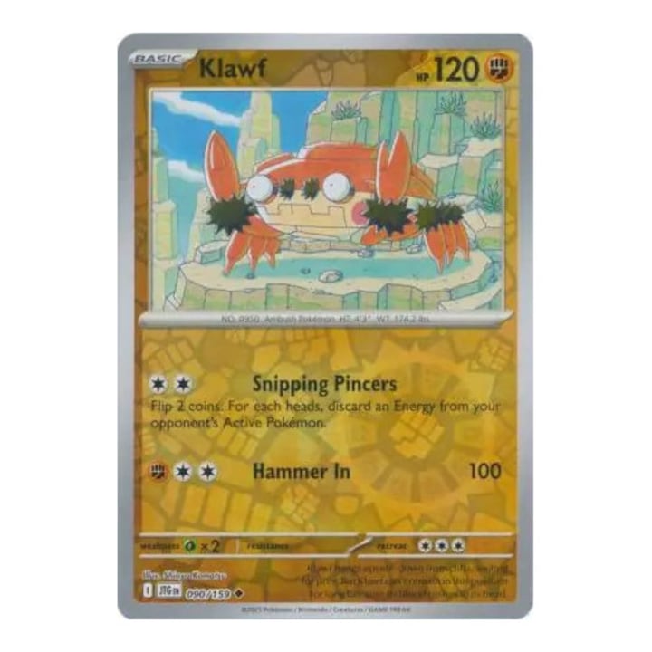 Pokémon Klawf kártya 090/190, Fordított Holo Journey Together