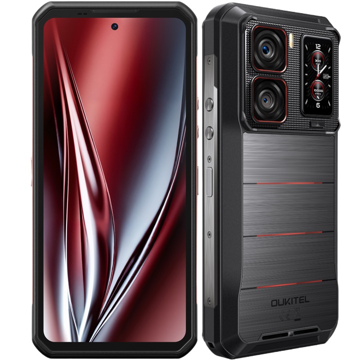 Мобилен телефон Oukitel WP300, Dual SIM, 5G, 6.8", 36GB RAM (12GB + 24GB външна), 512GB, IP68, Android 15, Black