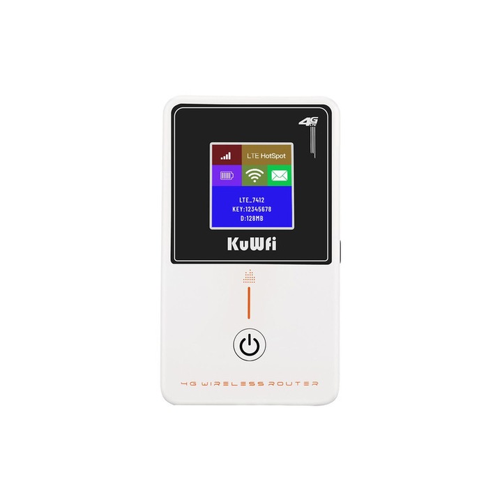 Рутер KuWfi 4G LTE 150Mbps мини преносим безжичен 4G Wi-Fi 2100mAh модем хотспот със слот за SIM карта