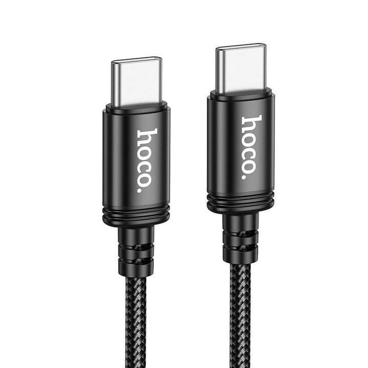 USB-C adatkábel, töltőkábel, USB-C - USB-C (USB Type-C), szövet bevonat, fekete, 60W 1m, Hoco X89