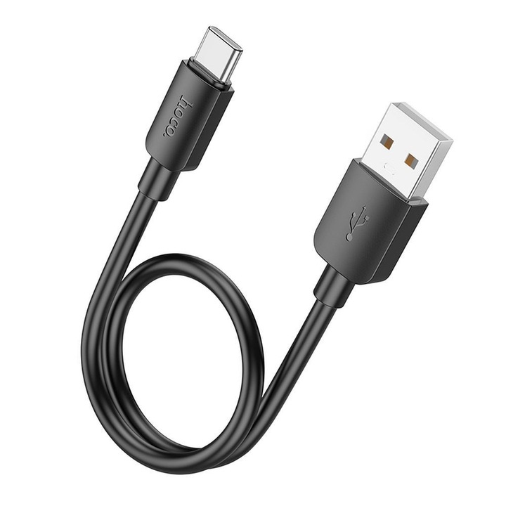 USB-C adatkábel, töltőkábel, USB-A - USB-C (USB Type-C), fekete, 27W 3A 25cm, Hoco X96