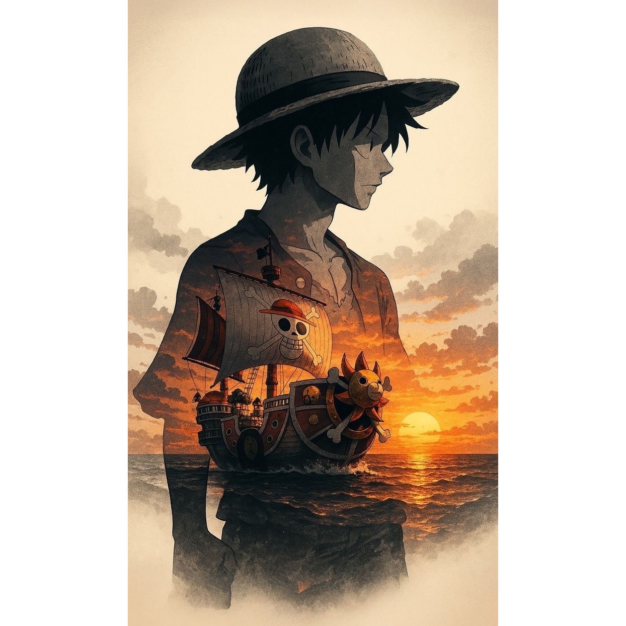 Poster One Piece, Luffy, Multicolor, 21 x 29.7 cm - eMAG.ro