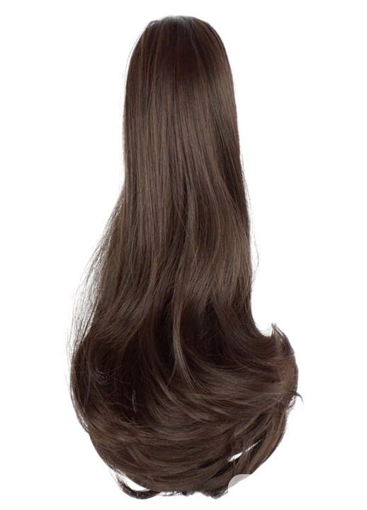 Coada de par tip extensie cu accesoriu de prindere, lungime 36 cm, culoarea maro roscat inchis