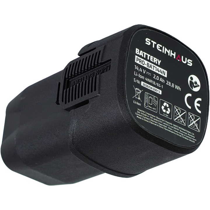 Acumulator Li-Ion Steinhaus PRO-BAT144N, 14.4V, 2.0Ah, pentru masina de gaurit si insurubat PRO-CD144N