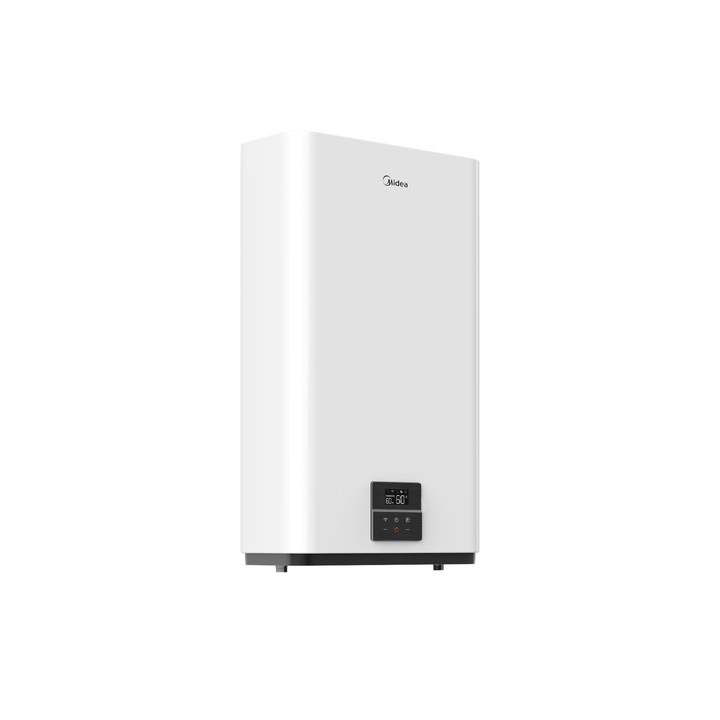 Boiler electric Midea Salute Double Tank, Wi-Fi, volum 50L, control electronic, Supapa de siguranta de reducere a presiunii, protectie supraincalzire, Clasa energetica B
