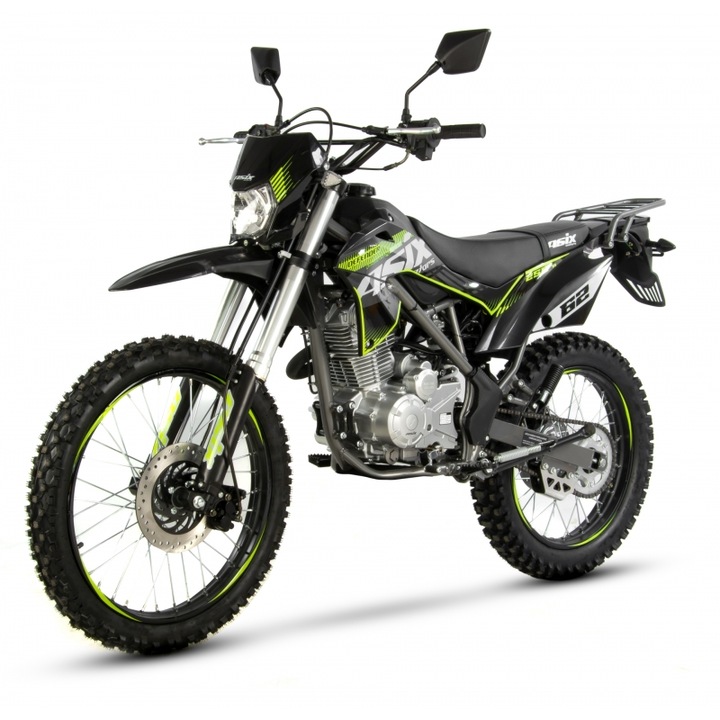 Motocicleta Cross/Enduro Asix XB72, 150cc, roti 19/16", culoare negru/lime, pornire electric/picior