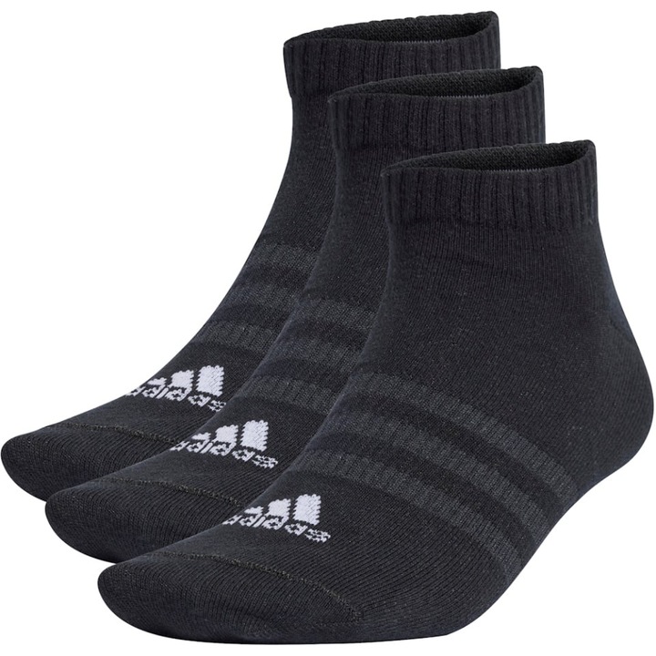 Комплект от 3 чифта чорапи Adidas Thin and Light Sportswear Low-Cut, черни, 34-36