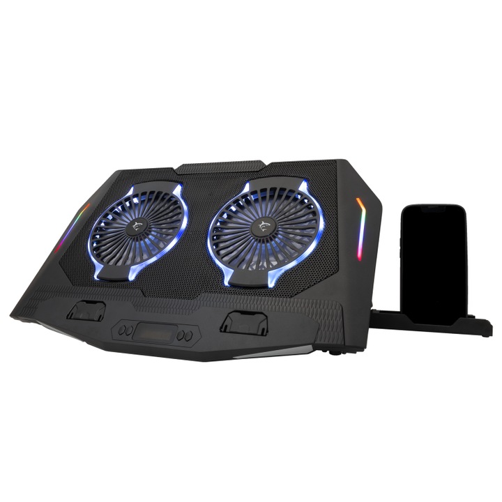 Cooler notebook White Shark ICE SHADOW, max. 17.3 inch, RGB LED fan, suport telefon