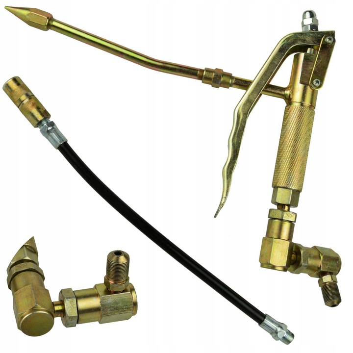 PISTOL PNEUMATIC DE PULVERIZARE GEKO CU FURTUN METALIC SI DE CAUCIUC G01129A