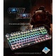 Tastatura mecanică de gaming retro, 87 taste, iluminare RGB, comutatoare albastre, neagră, 350x123x35mm