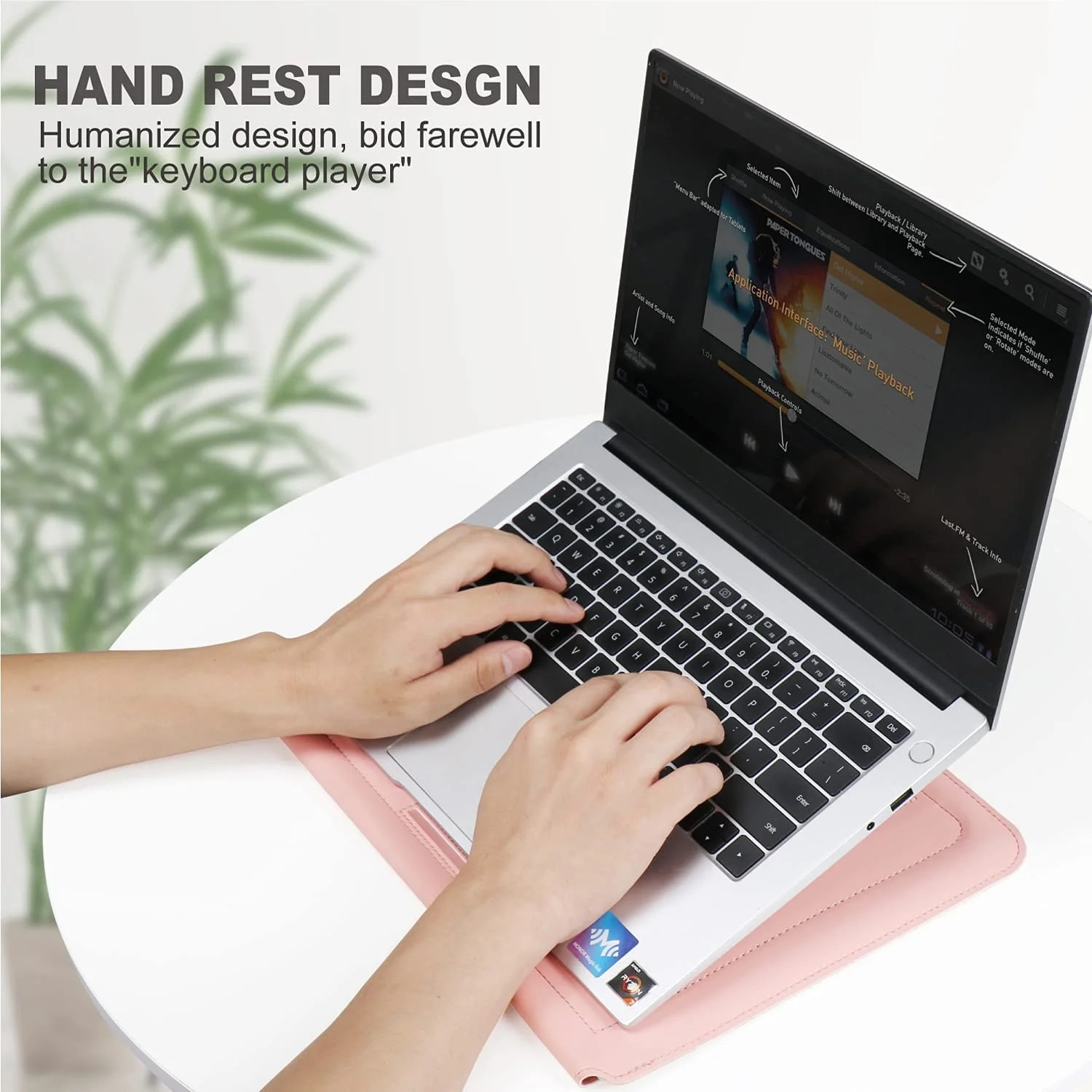 Husa laptop YANYXR BCS3230632 din piele PU cu stand pliabil, interior din fetru, rezistenta la apa, ultra slim, roz