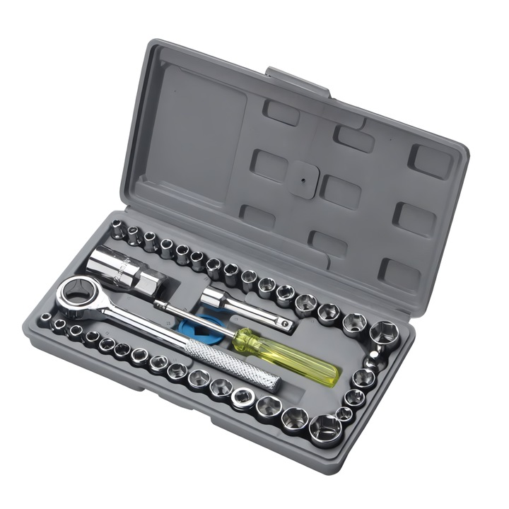 Trusă de Chei, HAPPY JOKER, 40 Piese, Tubulare cu Clichet, Compactă, 24, 5x12, 5x3, 7cm