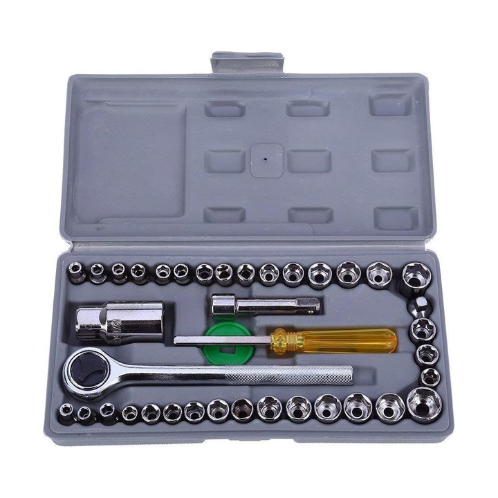 Trusa de Chei cu Clichet, HAPPY JOKER, 40 Piese, Otel Cr-V, Compacta, 24,5x12,5x3,7cm