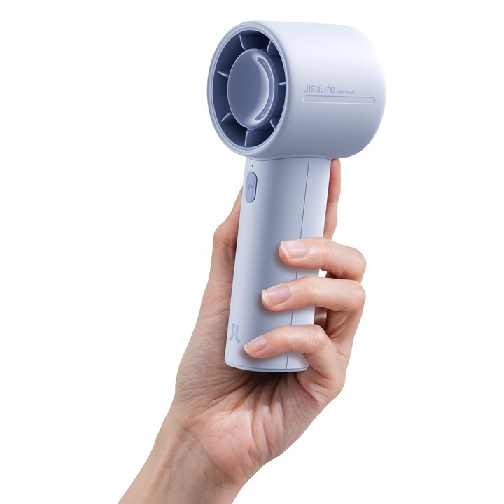 JISULIFE FHL10R hordozható ventilátor, 4000mAh, 5 sebességfokozat, kék, kompakt