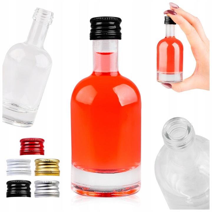 Stilce, SuperButelki, Стъкло, 50 мл, Идеално за дома, сокове, консервирани продукти, Диаметър 4 см, 0.1 кг, Прозрачно