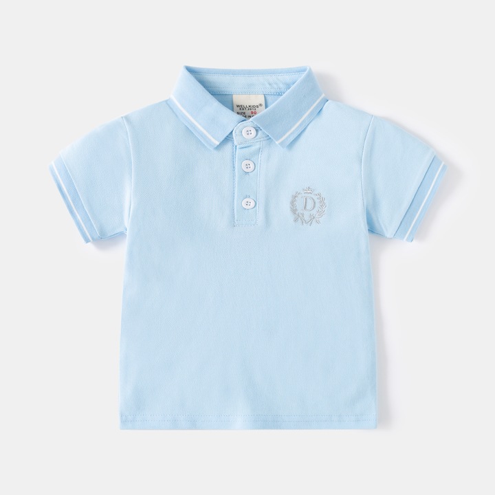 Fiu polo 100% pamut, Világoskék