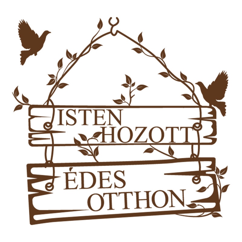 Sticker Decorativ - SMAER - ÉDES OTTHON - 60cm x 57cm - Maro