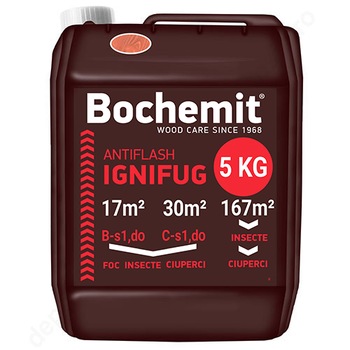 Solutie ignifugare lemn Bochemit Antiflash maro 5 Kg 30mp Solutie ignifugare lemn Bochemit Antiflash maro 5 Kg 30mp