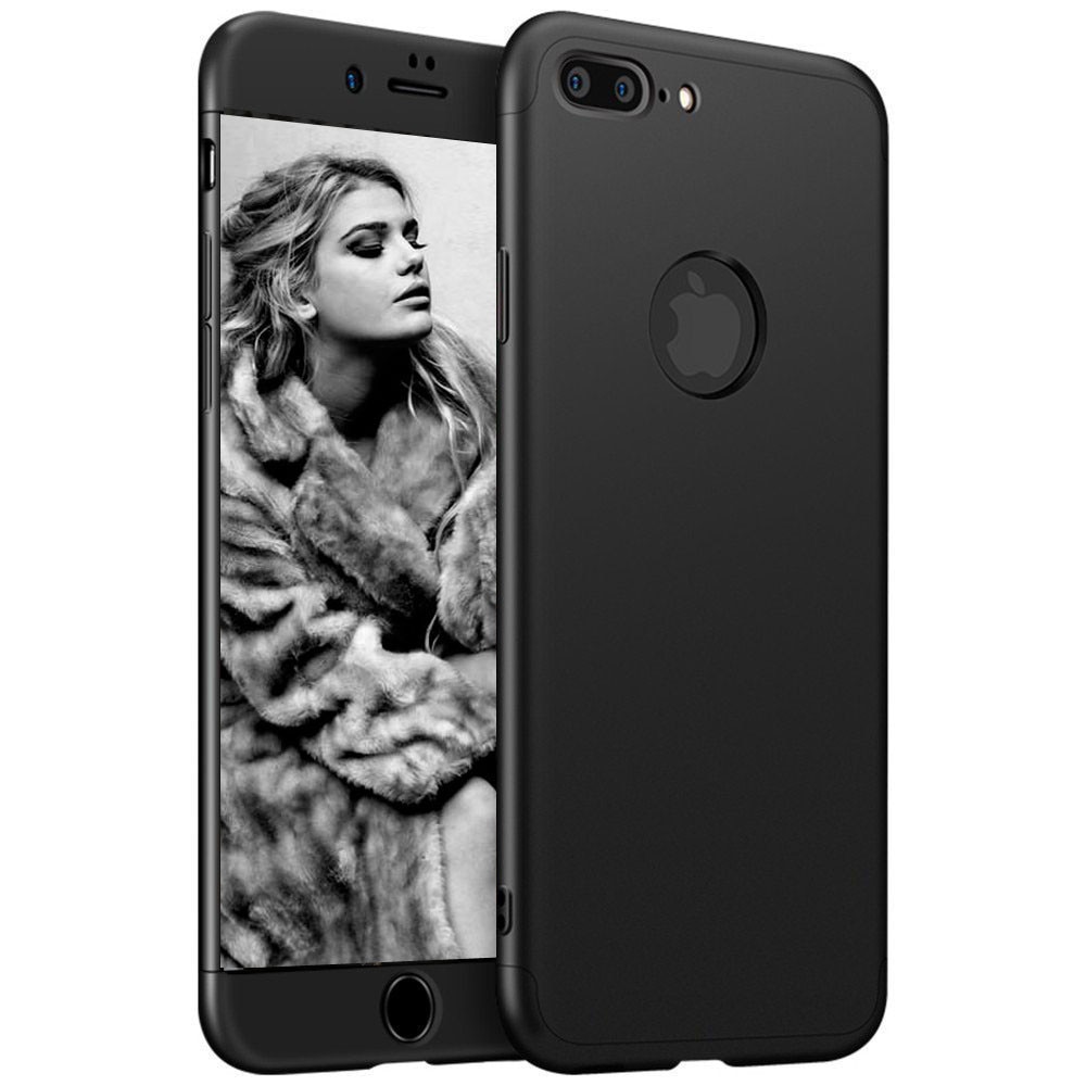 Husa telefon Apple Iphone 7 ofera protectie Subtire 3in1 Lux Design Black + Folie Sticla