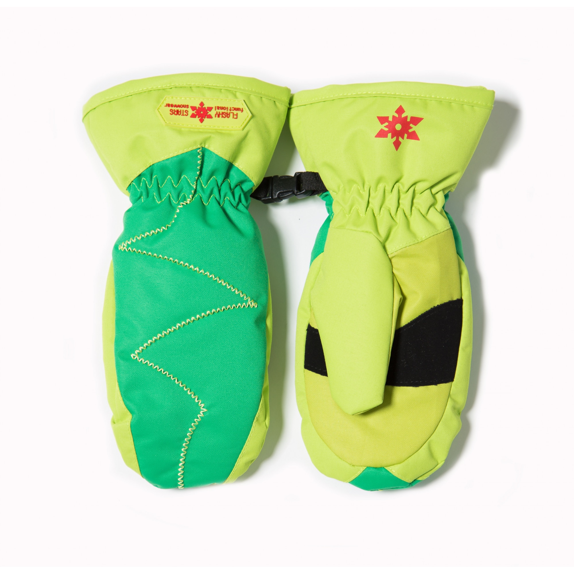 Manusi ski copii Flashy Stars, un deget, model Strawberry, rosu/verde, marimea XS