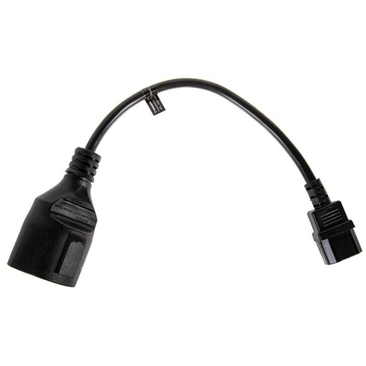 Захранващ кабел VM-SZ3, IEC C14(м), Куплунг шуко(ж), 0, 3m, 3x1, 5mm2, 220VAC, 10A