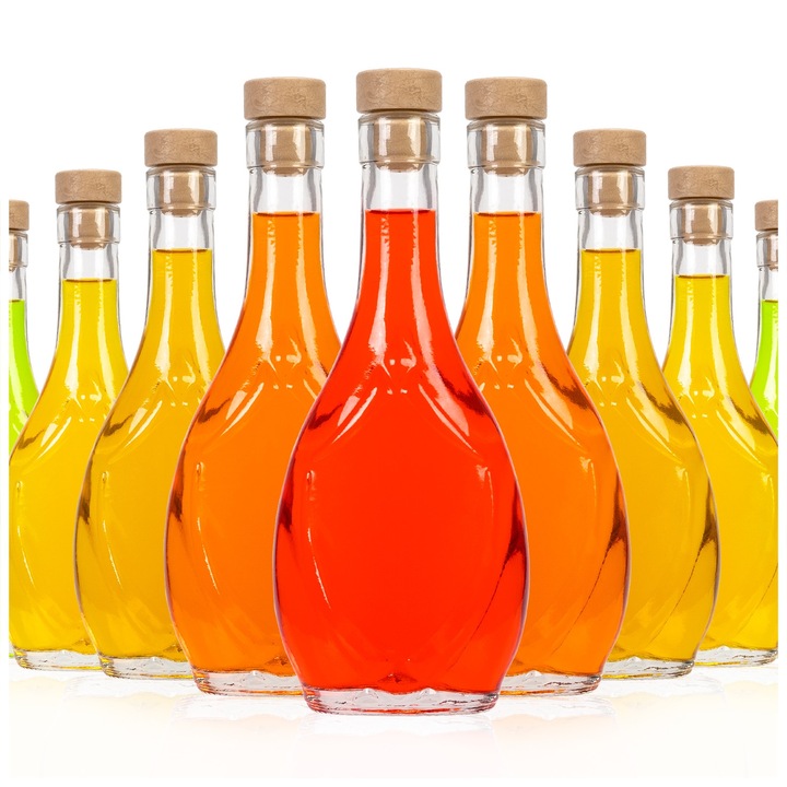 Set Stilce, SuperButelki, Sticla, 250 ml, Ideal pentru casa, sucuri, conserve, Diametru 8 cm, 260 g, Transparent, 50 buc