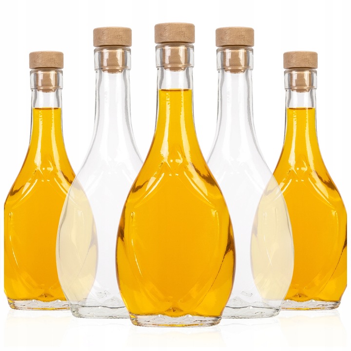 Set Sticle de Sticla Cu Dopuri, 250 ml, Ideale Pentru Cadou, Pentru Nunta, Durabile, Sticla Rezistenta, Calitate Inalta, Pentru Bauturi si Lichioruri,19.5 cm,8.2 cm, Transparente, 20 Buc