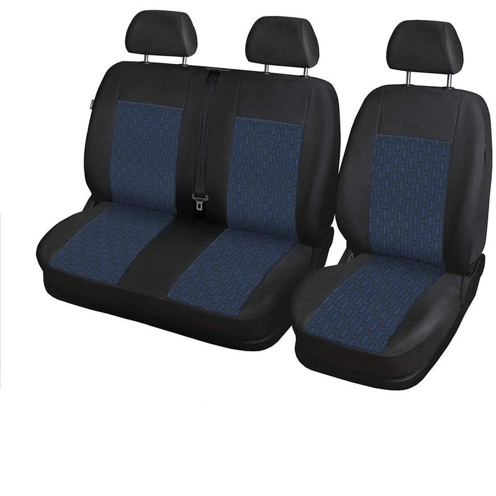 Универсални калъфи тапицерия за бус предни седалки 2+1, синя