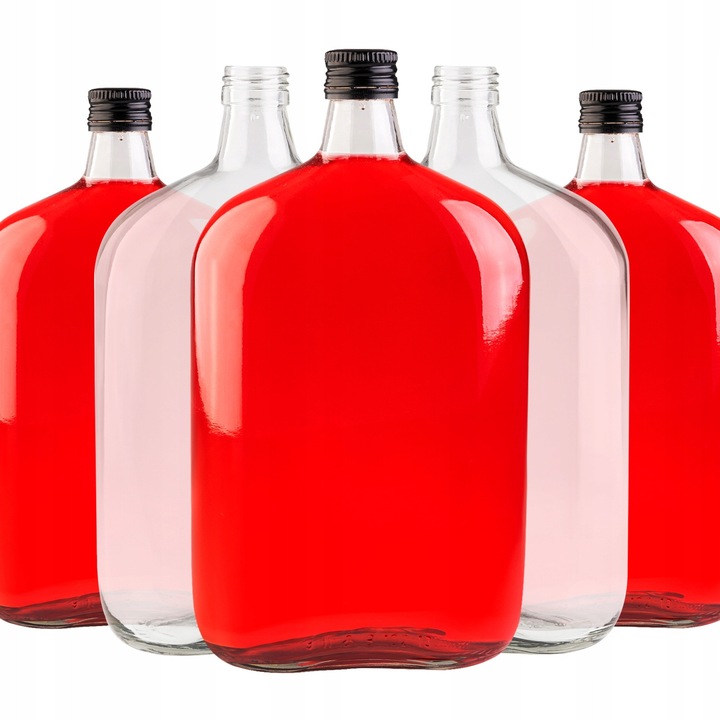 Stilce készlet, SuperButelki, Üveg, 1 l, Ideális otthonra, gyümölcslevekhez, konzervekhez, Átmérő 13 cm, 600 g, Átlátszó, 5 db