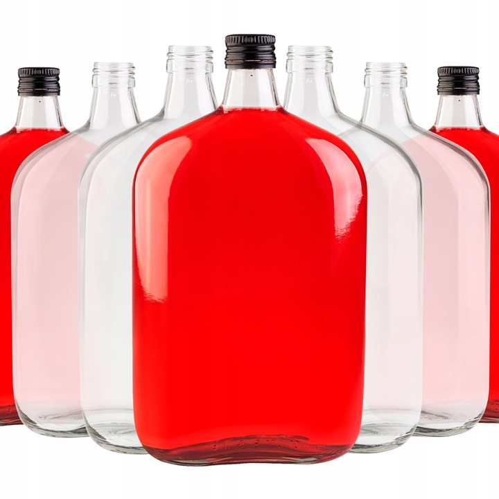 Комплект Stilce, SuperButelki, Стъкло, 1 л, Идеално за дома, сокове, консервирани продукти, Диаметър 12.5 см, 600 г, Прозрачно, 30 бр.