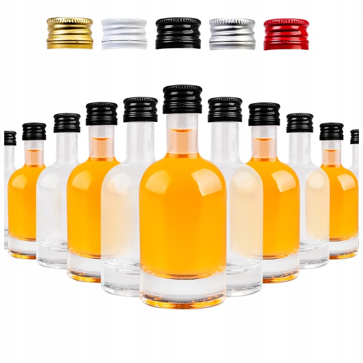 Комплект Stilce, SuperButelki, Стъклени, 50 мл, Идеални за дома, сокове, консервирани продукти, Диаметър 4 см, 0.1 кг, Прозрачни, 100 бр.