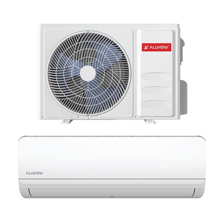 Климатик Allview SENSY, Охлаждане, Отопление, Обезвлажняване, Режим На Заспиване, Турбо, 3D Въздушен Поток, Автоматично Рестартиране, Антистуден Въздух, Wi-Fi, Инверторен, Комплект 3 М, A++/A+, 9000 BTU, Бял