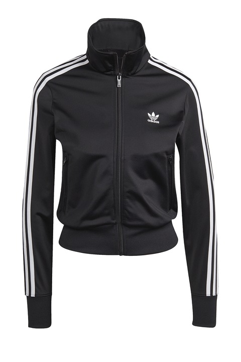 adidas Originals, Firebird cipzáros crop pulóver, Fehér/Fekete