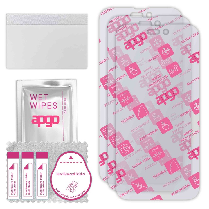 3x apgo Ultra-Clear Hybrid sticla protectoare compatibila cu Oukitel G2, sticla nano flexibila, inlocuire excelenta pentru sticla temperata, rezistenta la zgarieturi