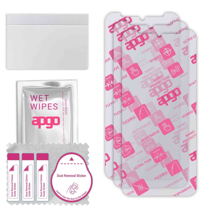 3x apgo Ultra-Clear Hybrid sticla protectoare compatibila cu Ulefone Armor 21, sticla nano flexibila, inlocuire excelenta pentru sticla temperata, rezistenta la zgarieturi