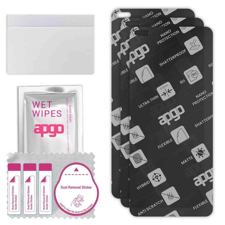 3x APGO MATTE хибридно защитно стъкло, съвместимо с Realme X50T, гъвкаво нано стъкло, отличен заместител на закалено стъкло, устойчиво на надраскване