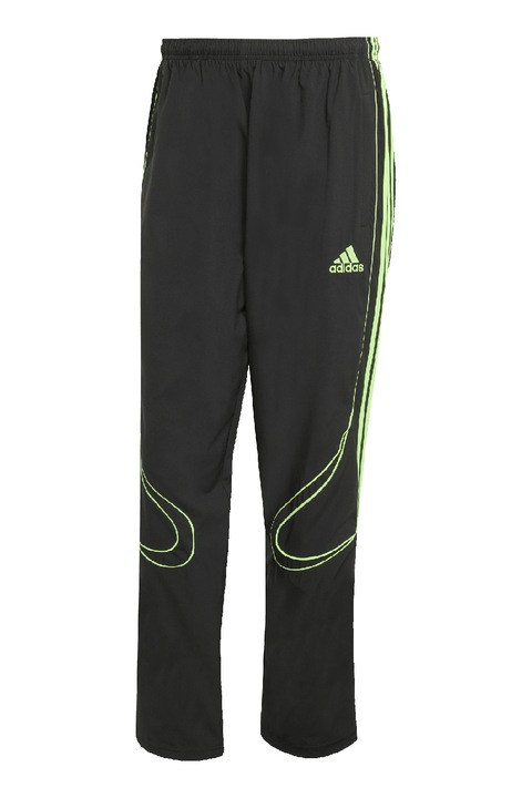 adidas Originals, TeamGeist szabadidőnadrág kontrasztos csíkokkal, Fekete/Limezöld