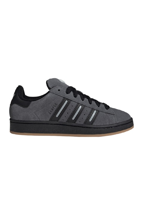 adidas Originals, Pantofi sport din piele intoarsa Campus 00s, Negru/Gri antracit