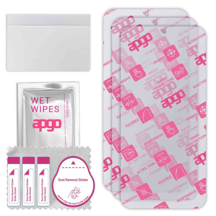 3x apgo Ultra-Clear Hybrid sticla protectoare compatibila cu Tecno Pop 4 LTE, sticla nano flexibila, inlocuire excelenta pentru sticla temperata, rezistenta la zgarieturi