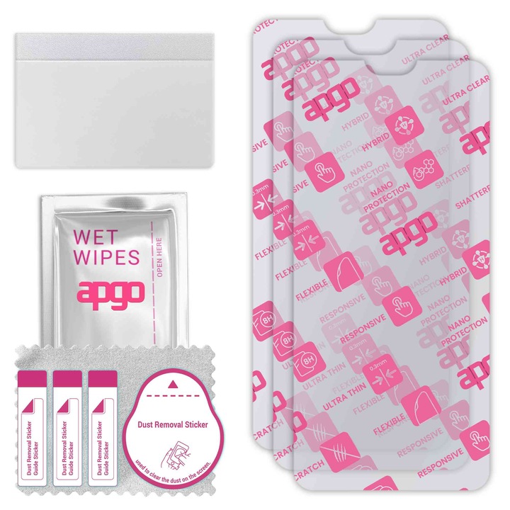 3x apgo Ultra-Clear Hybrid sticla protectoare compatibila cu Vivo V23 5G, sticla nano flexibila, inlocuire excelenta pentru sticla temperata, rezistenta la zgarieturi