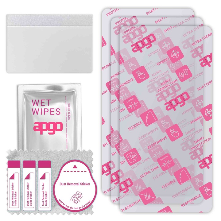 3x apgo Ultra-Clear Hybrid sticla protectoare compatibila cu Doogee S40 Lite, sticla nano flexibila, inlocuire excelenta pentru sticla temperata, rezistenta la zgarieturi