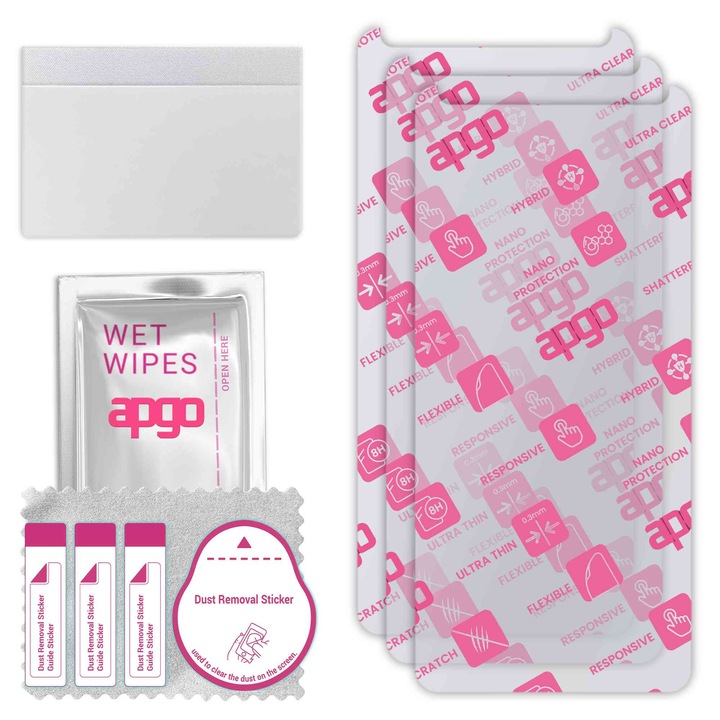 3x apgo Ultra-Clear Hybrid sticla protectoare compatibila cu Samsung Galaxy A8 Star (A9 Star), sticla nano flexibila, inlocuire excelenta pentru sticla temperata, rezistenta la zgarieturi