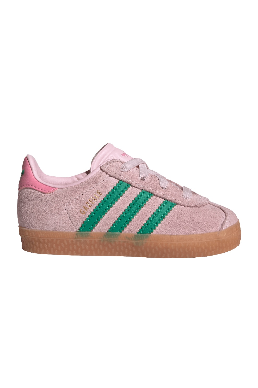 adidas Originals, Pantofi sport din piele intoarsa cu sireturi elastice  Gazelle, Verde, Roz prafuit, EU